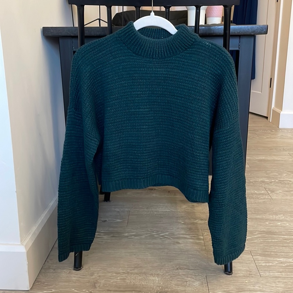 Express mock-neck cropped sweater